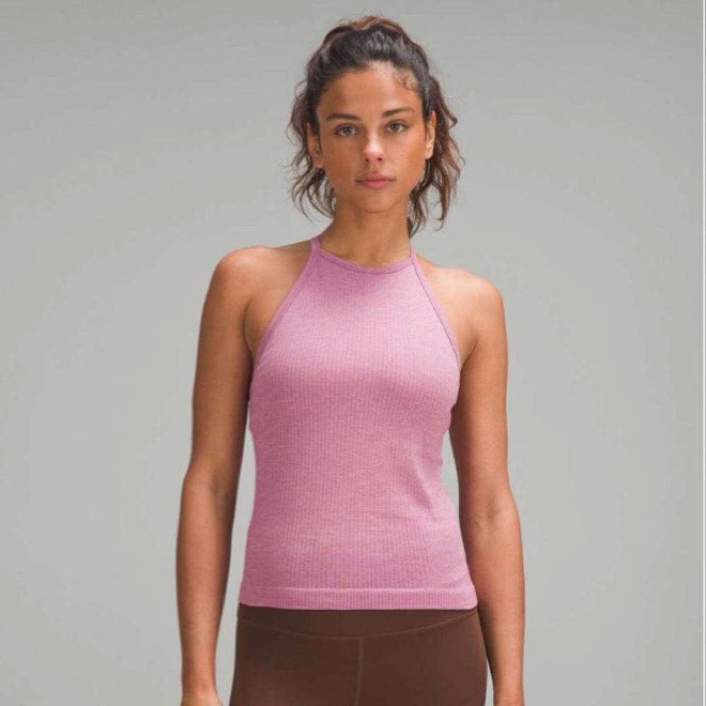 Lululemon Ebb to Street High-Neck Tank Top Dusky Pink Size 4